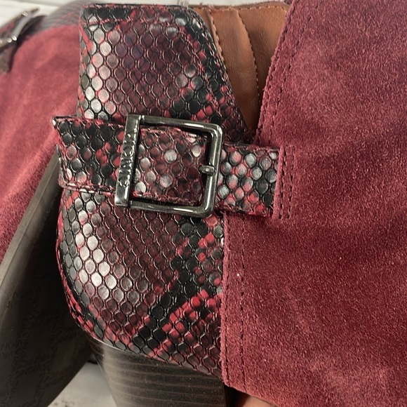 Vionic Burgundy Naomi Women's Suede Snake Embossed Water-Resistant Boots - Picture 7 of 11